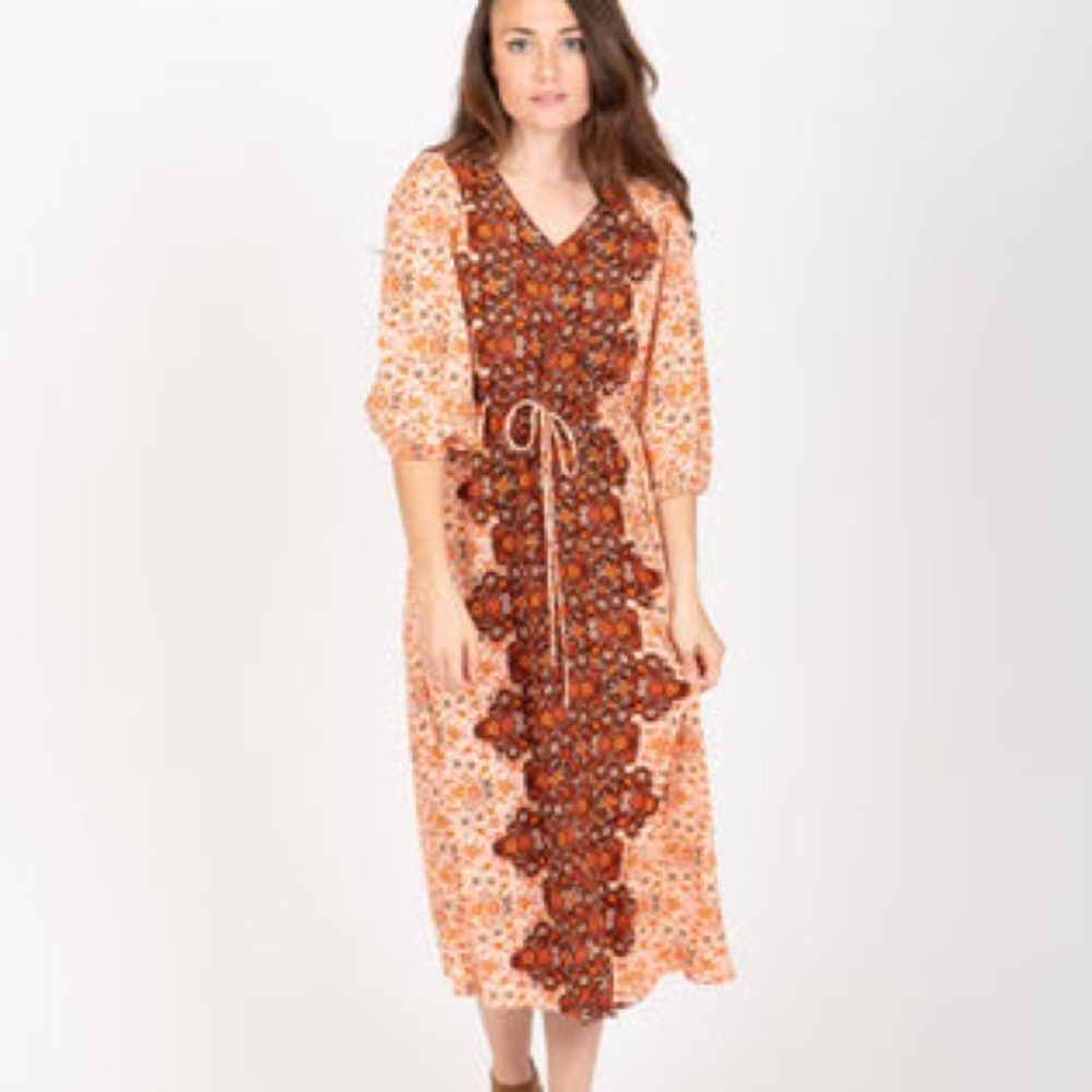NWOT Flamingo 70s Inspired Dress